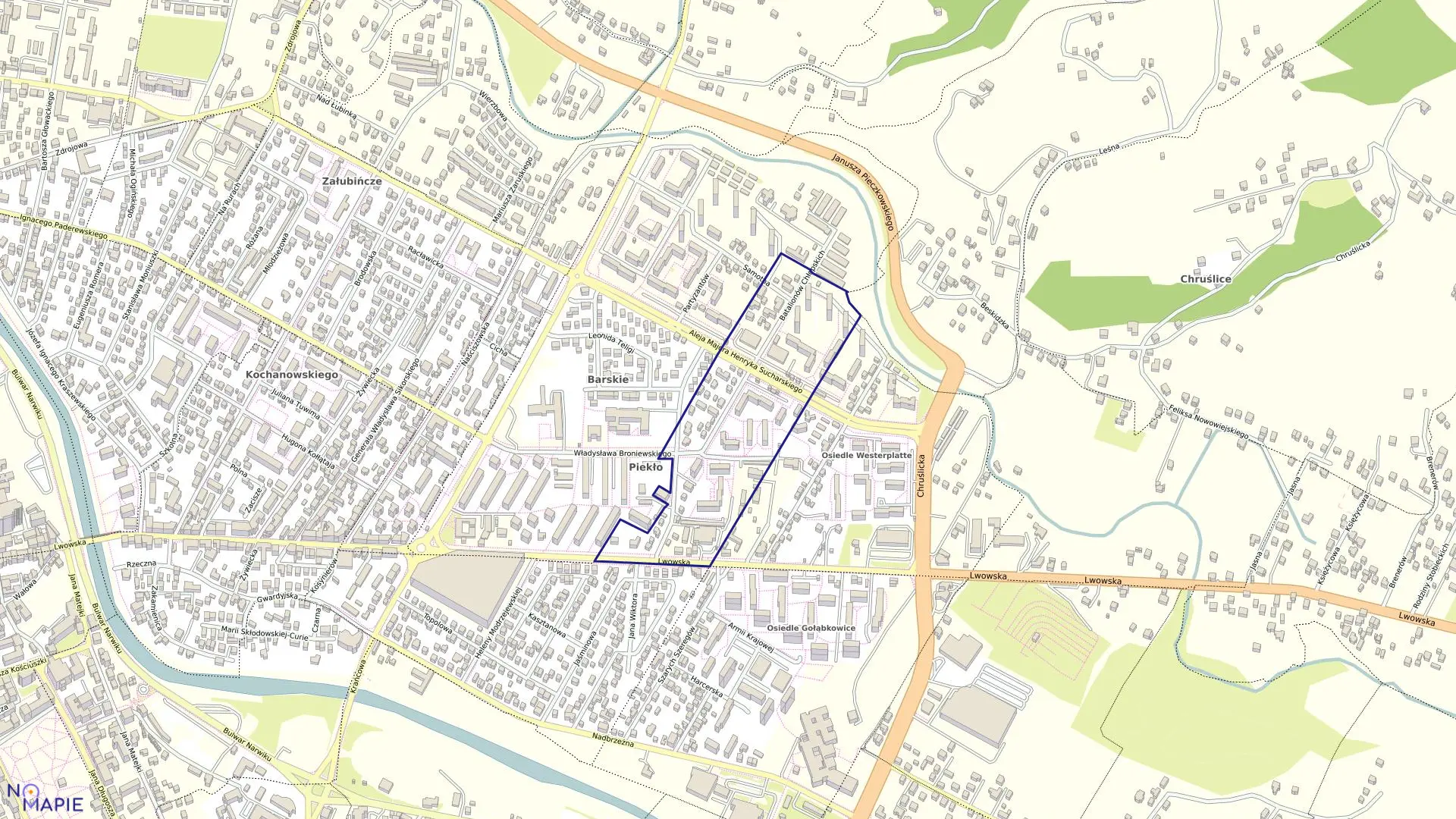 Mapa obrębu 031 w mieście Nowy Sącz