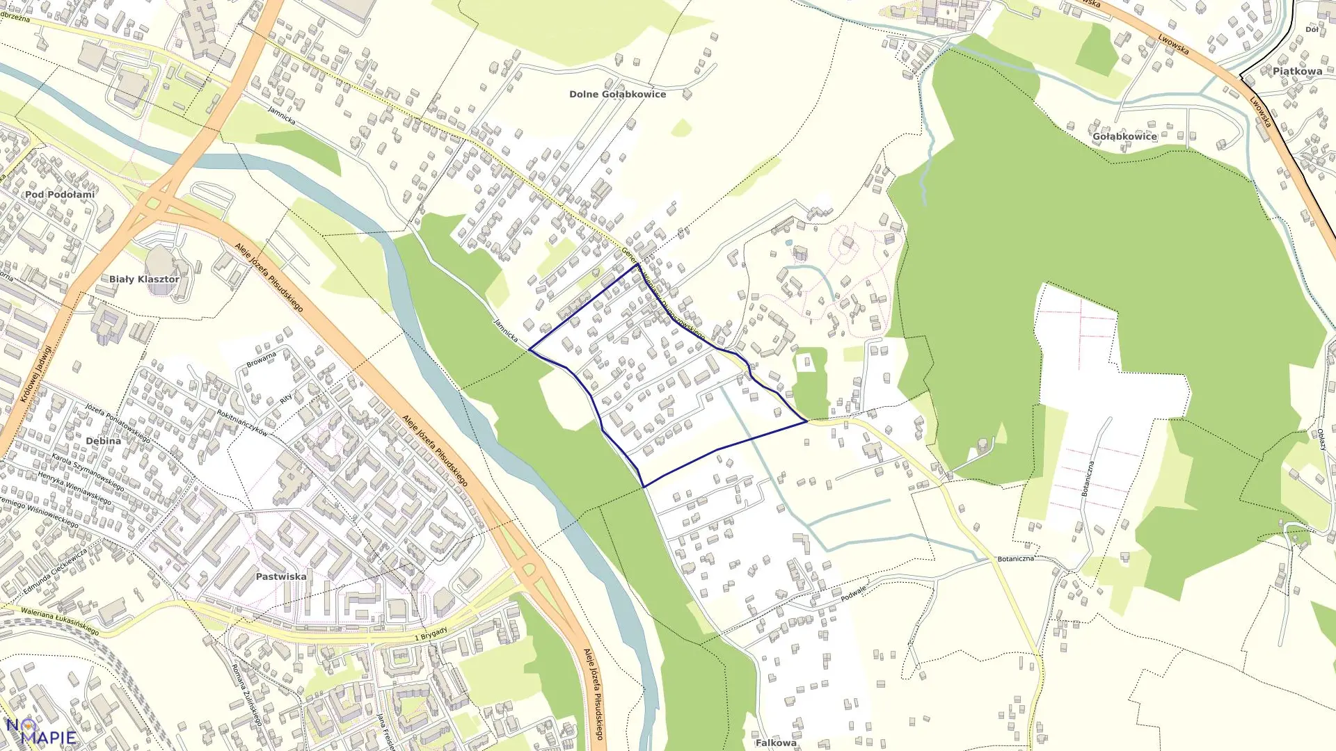 Mapa obrębu 041 w mieście Nowy Sącz