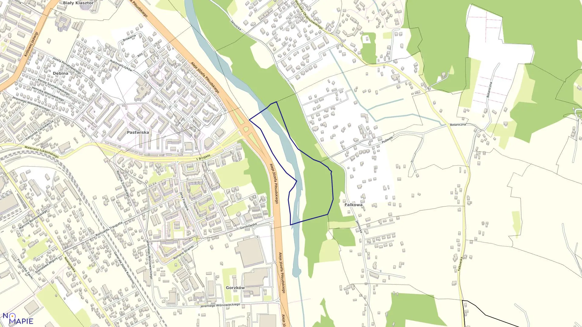 Mapa obrębu 043 w mieście Nowy Sącz