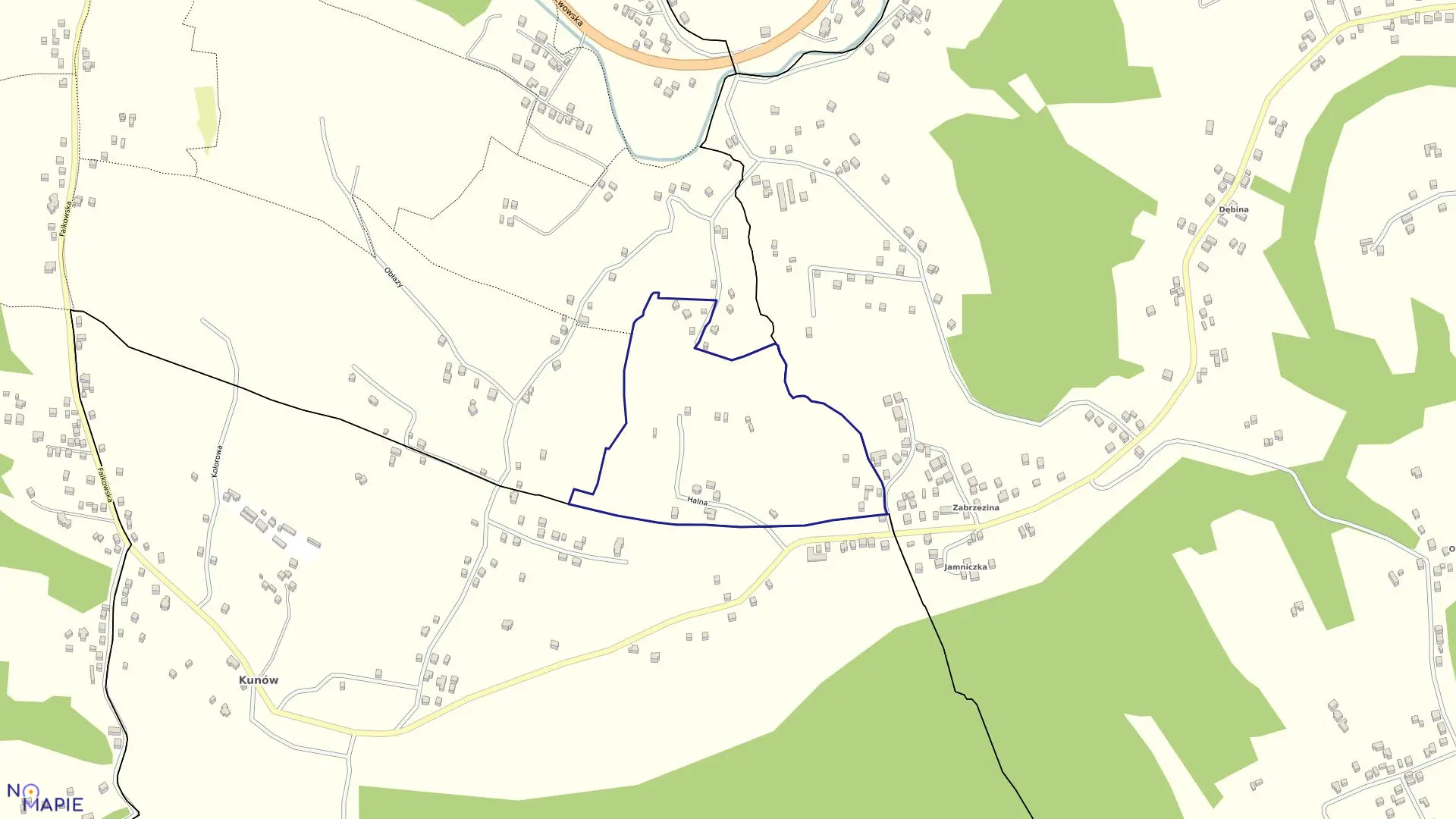 Mapa obrębu 052 w mieście Nowy Sącz