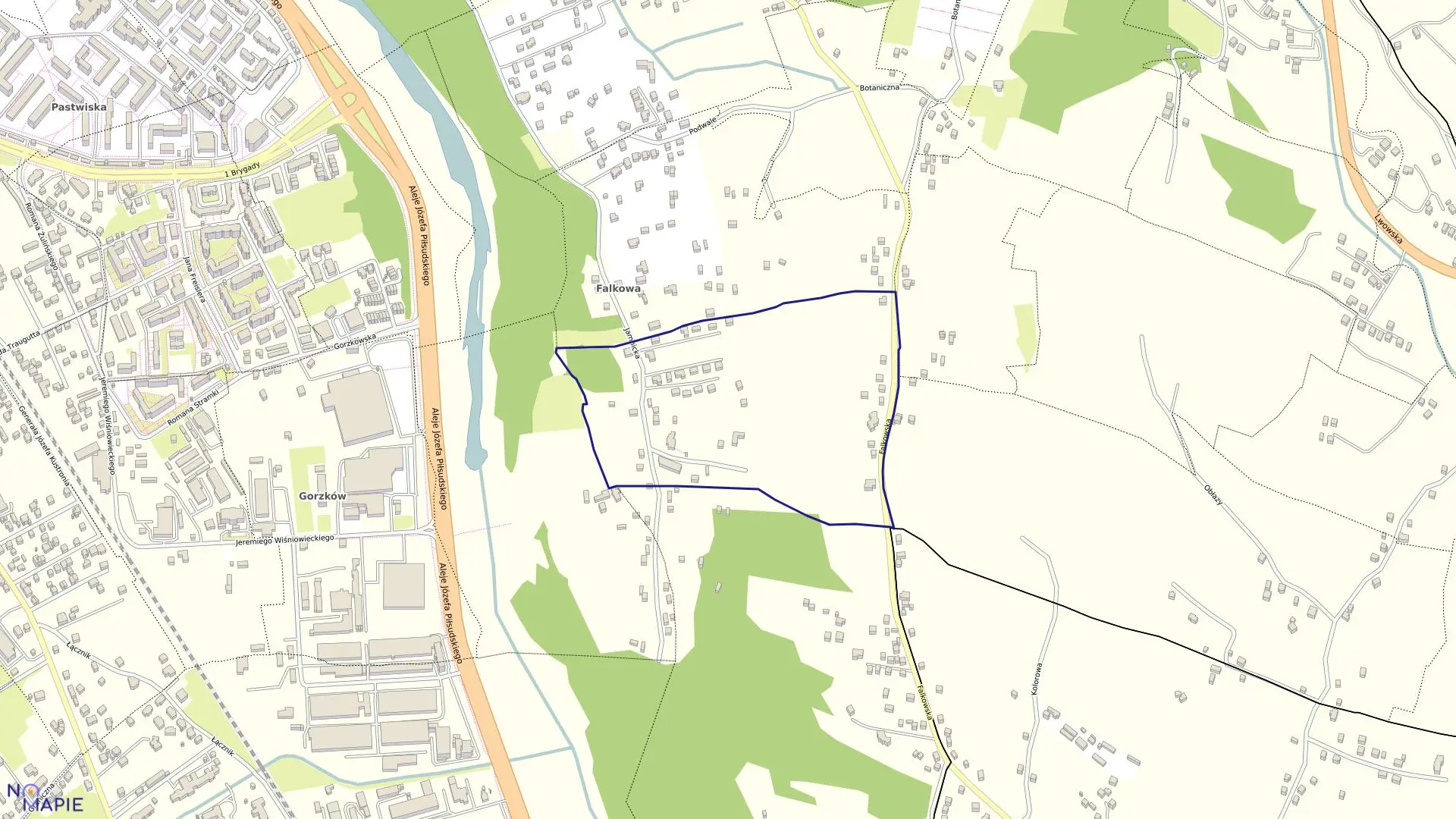 Mapa obrębu 058 w mieście Nowy Sącz