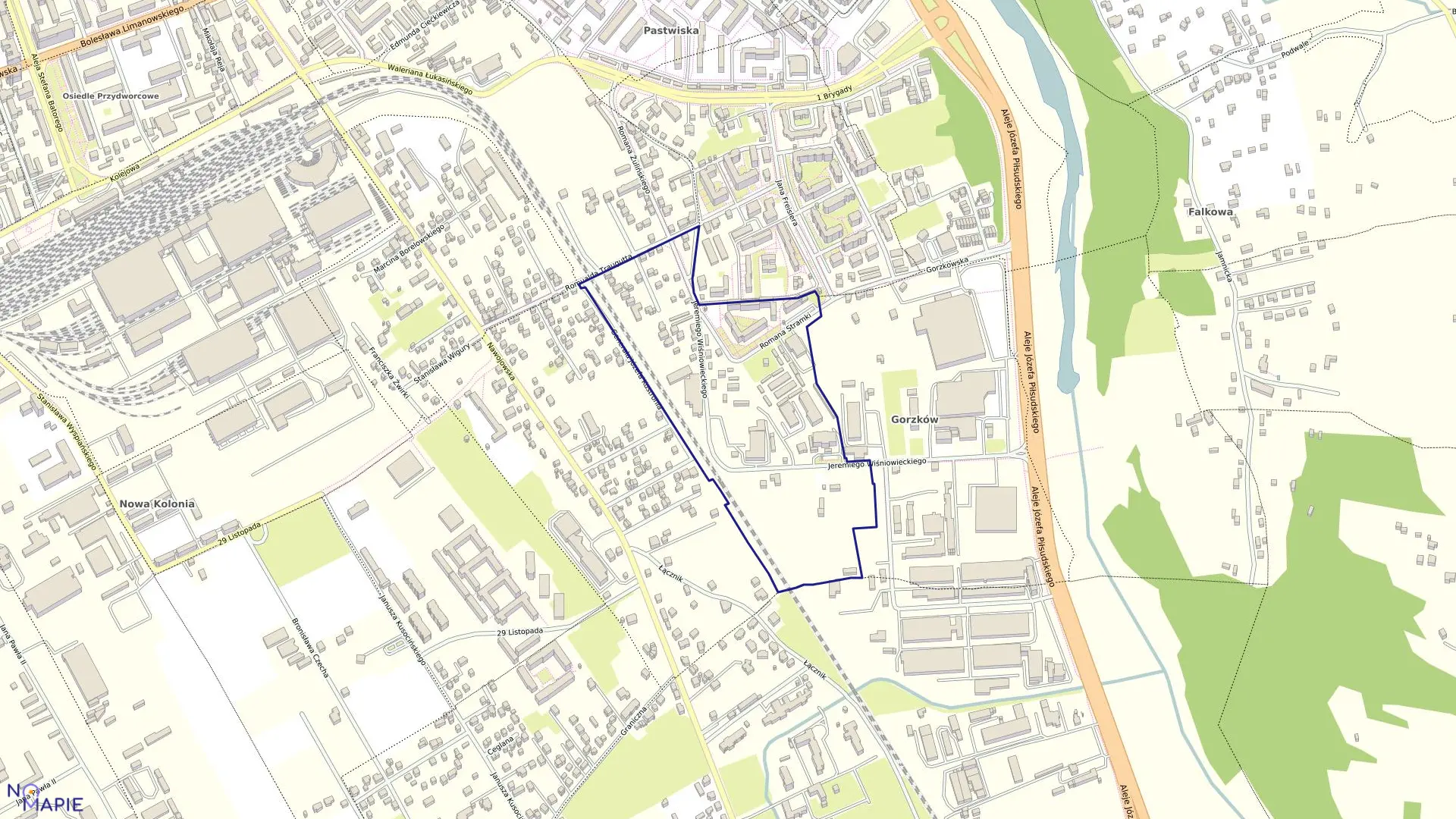 Mapa obrębu 061 w mieście Nowy Sącz