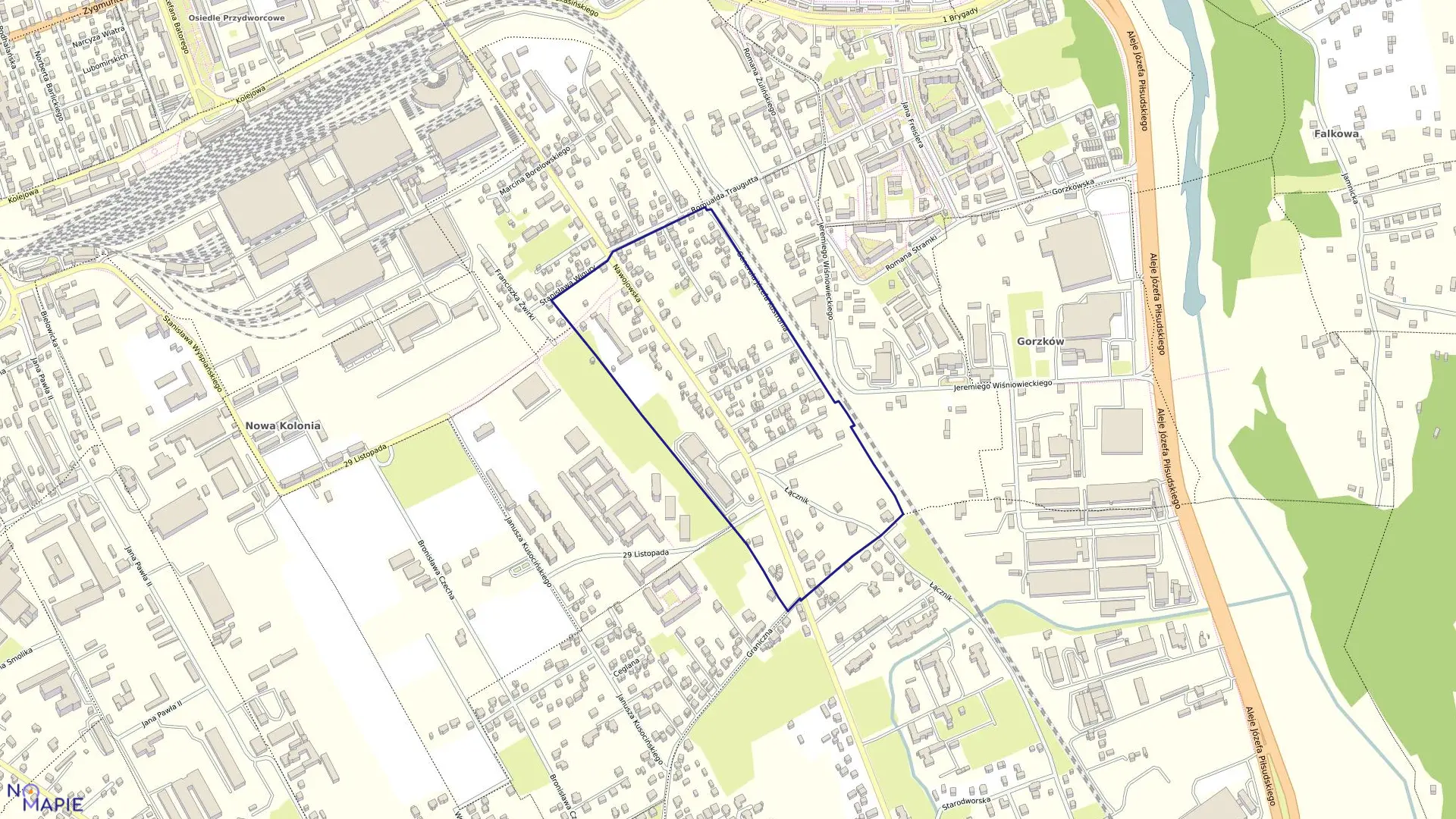 Mapa obrębu 062 w mieście Nowy Sącz