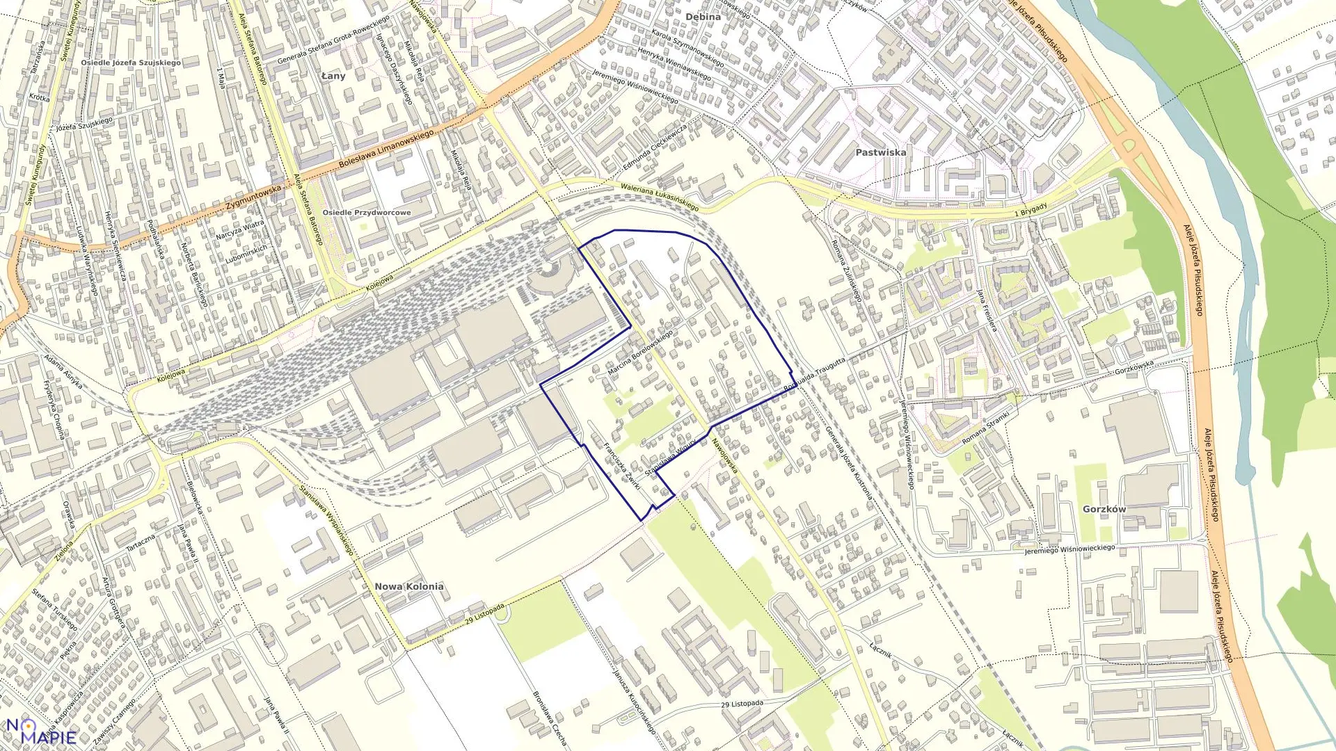 Mapa obrębu 063 w mieście Nowy Sącz