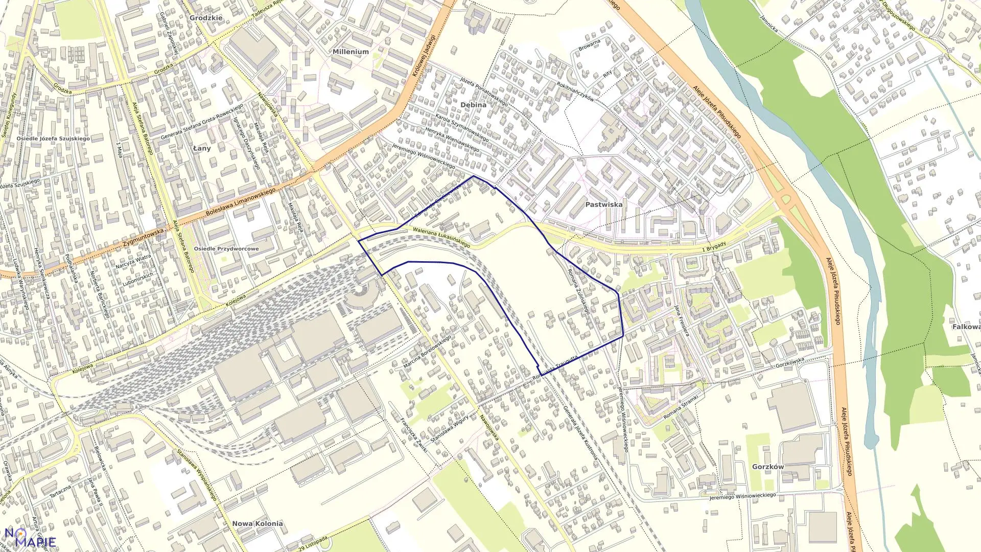 Mapa obrębu 064 w mieście Nowy Sącz