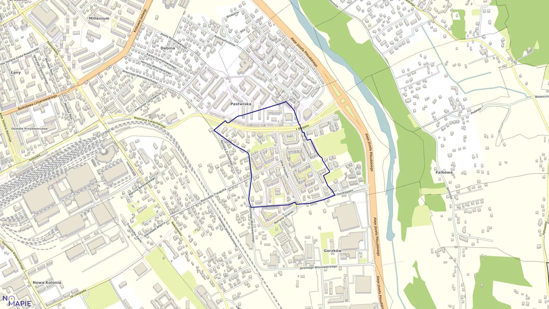 Mapa obrębu 065 w mieście Nowy Sącz