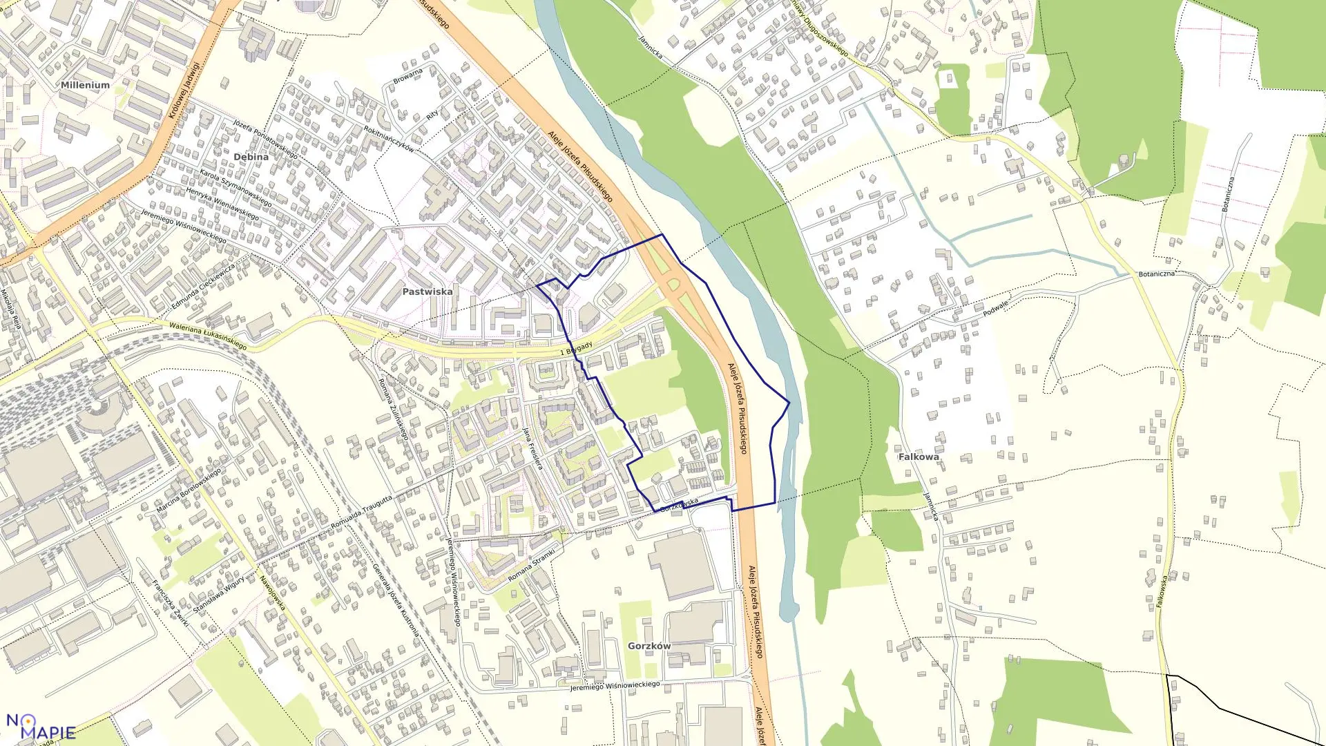 Mapa obrębu 066 w mieście Nowy Sącz