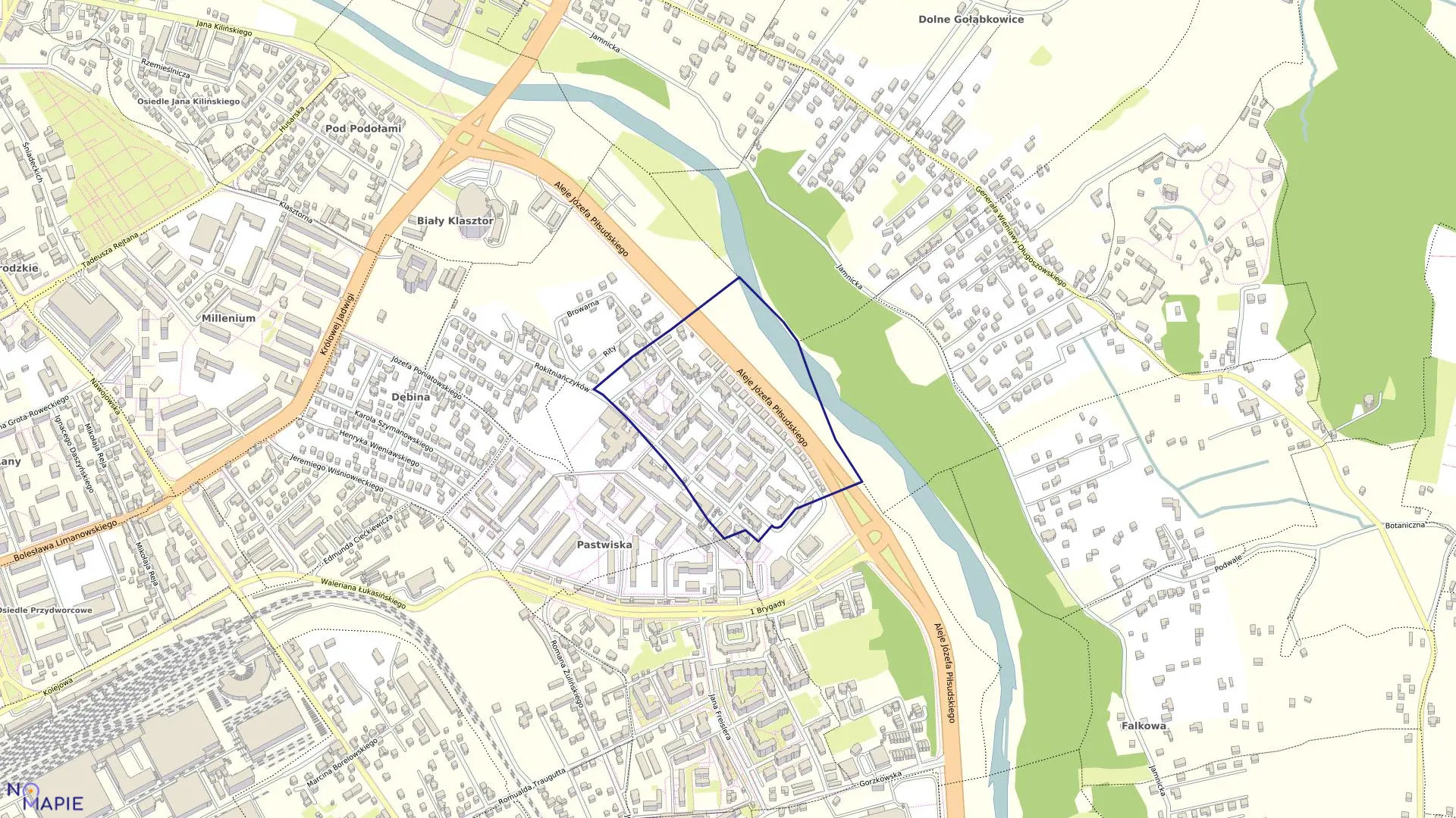 Mapa obrębu 067 w mieście Nowy Sącz