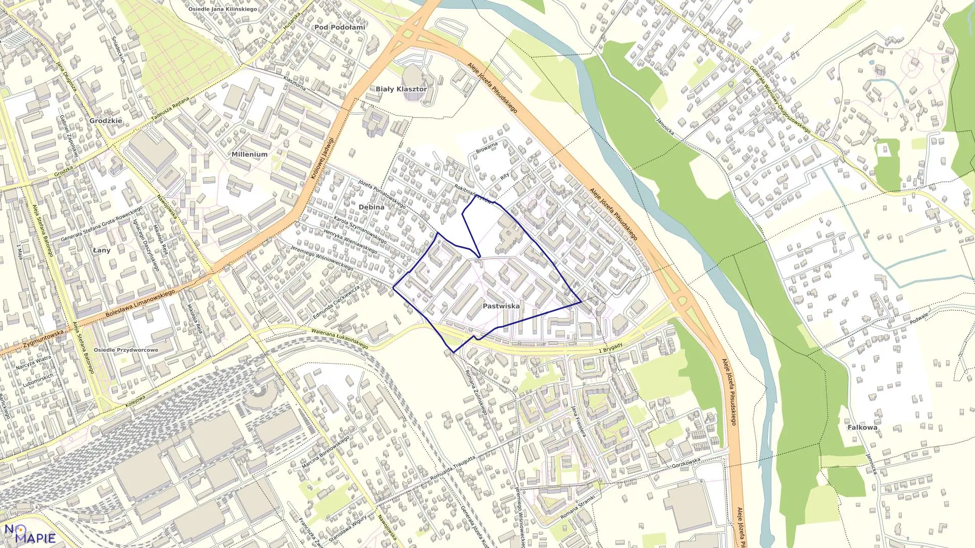 Mapa obrębu 068 w mieście Nowy Sącz