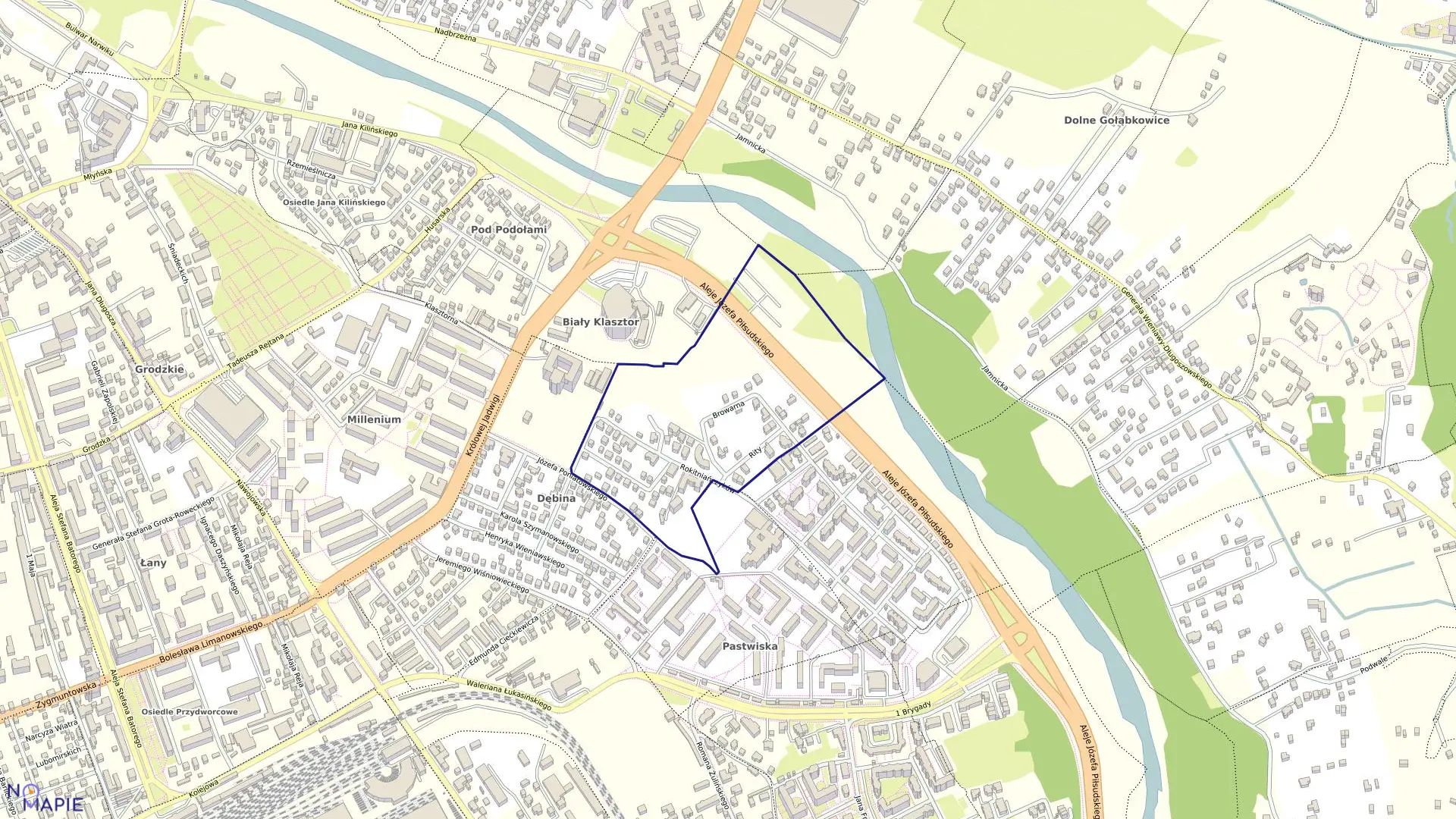 Mapa obrębu 069 w mieście Nowy Sącz