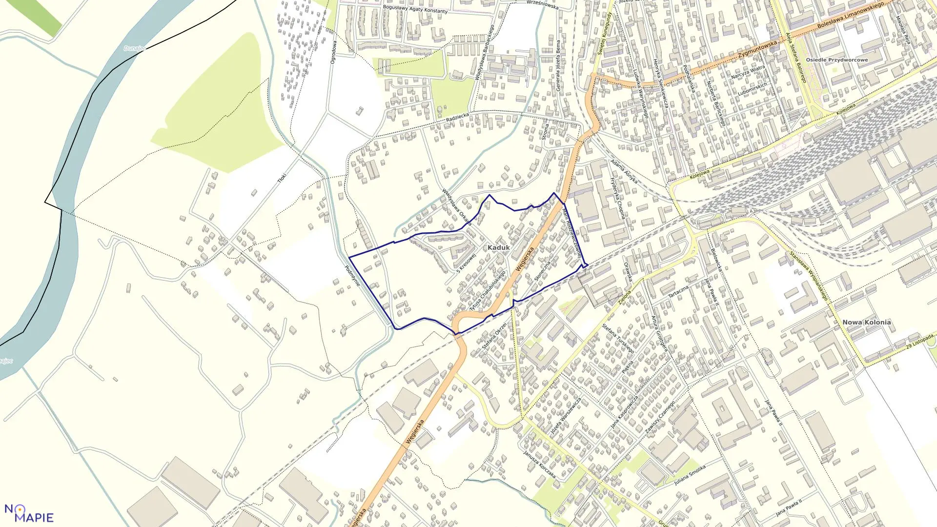 Mapa obrębu 084 w mieście Nowy Sącz