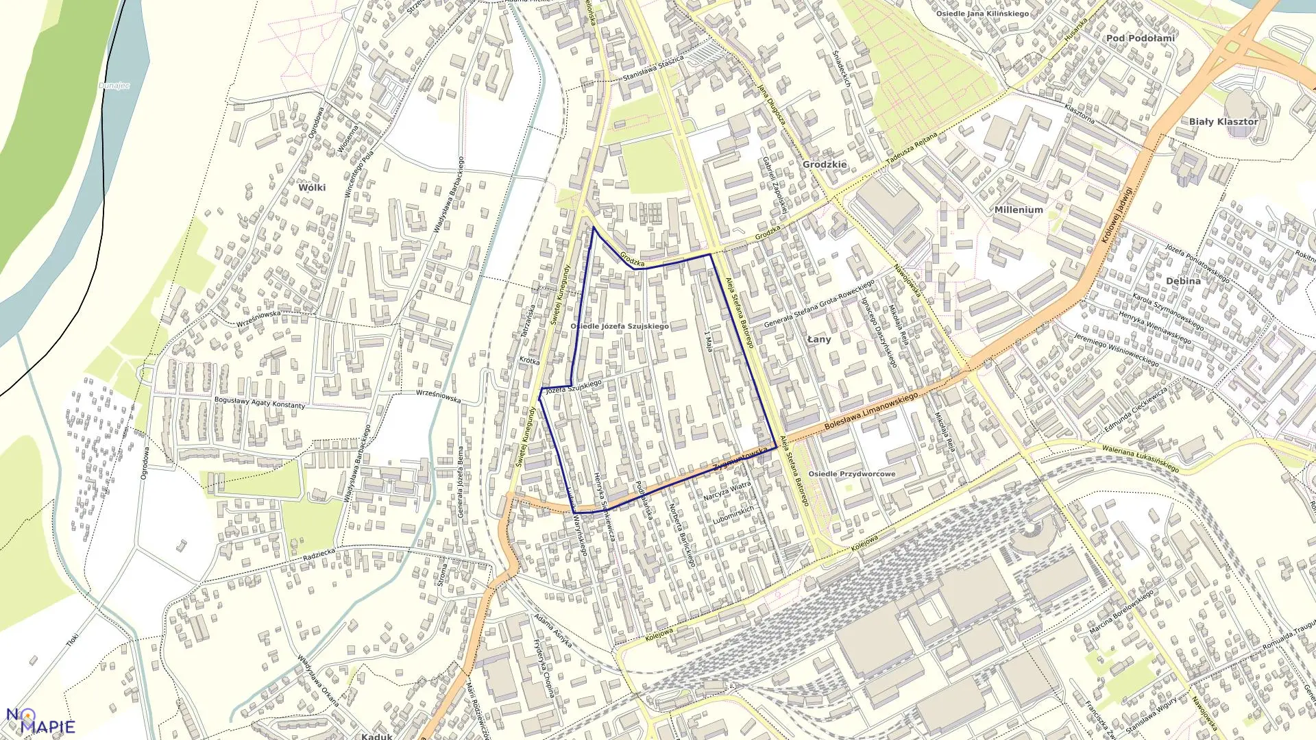 Mapa obrębu 089 w mieście Nowy Sącz