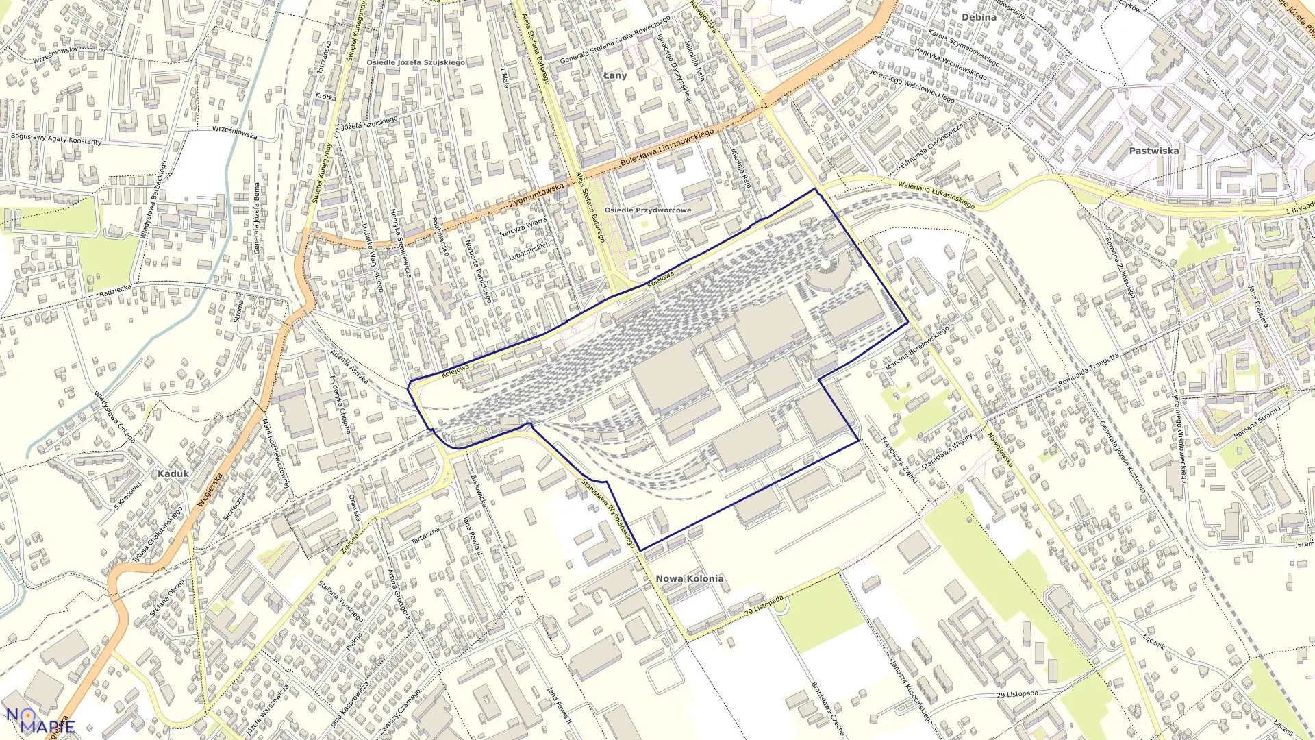 Mapa obrębu 094 w mieście Nowy Sącz