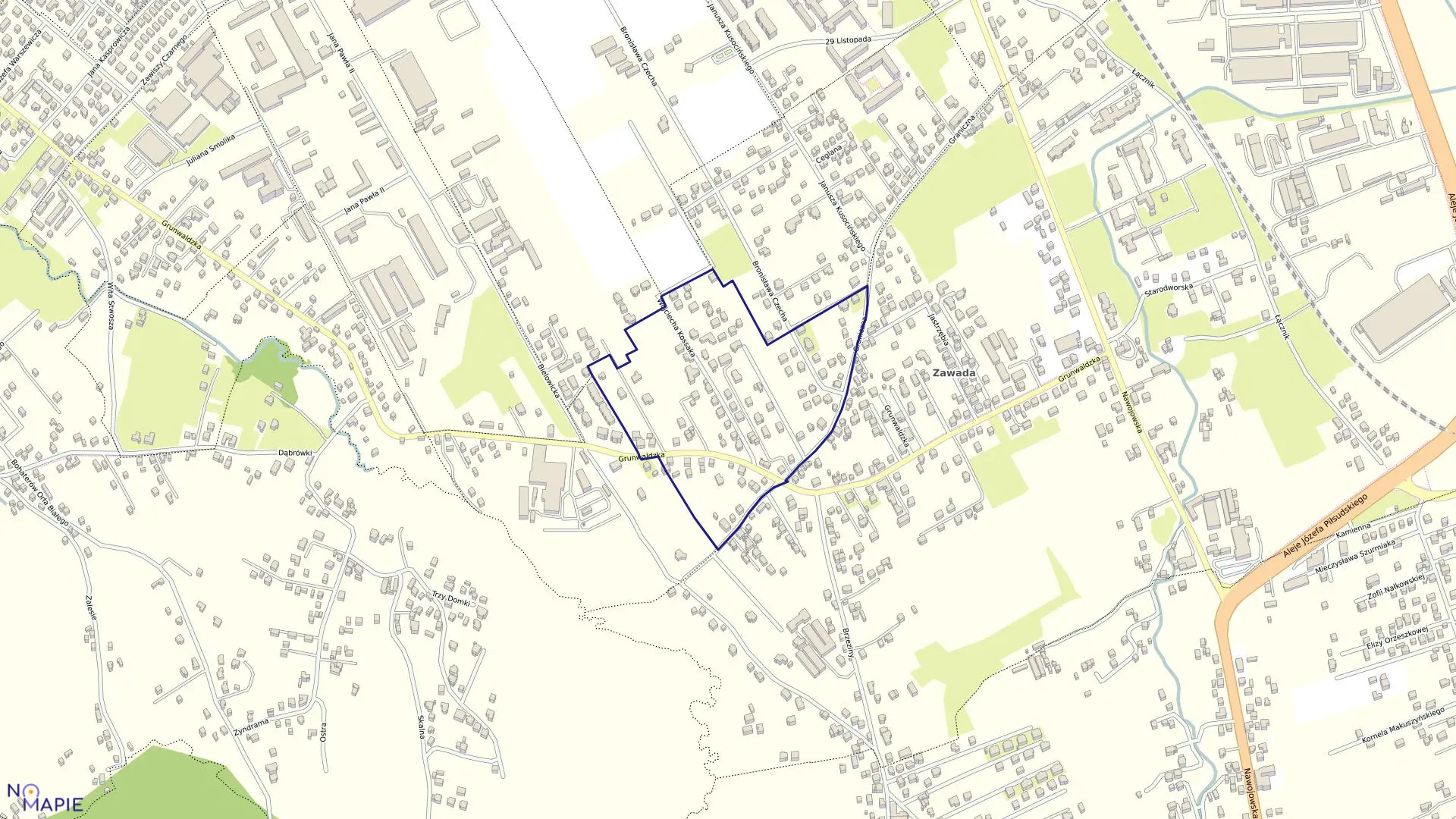 Mapa obrębu 099 w mieście Nowy Sącz