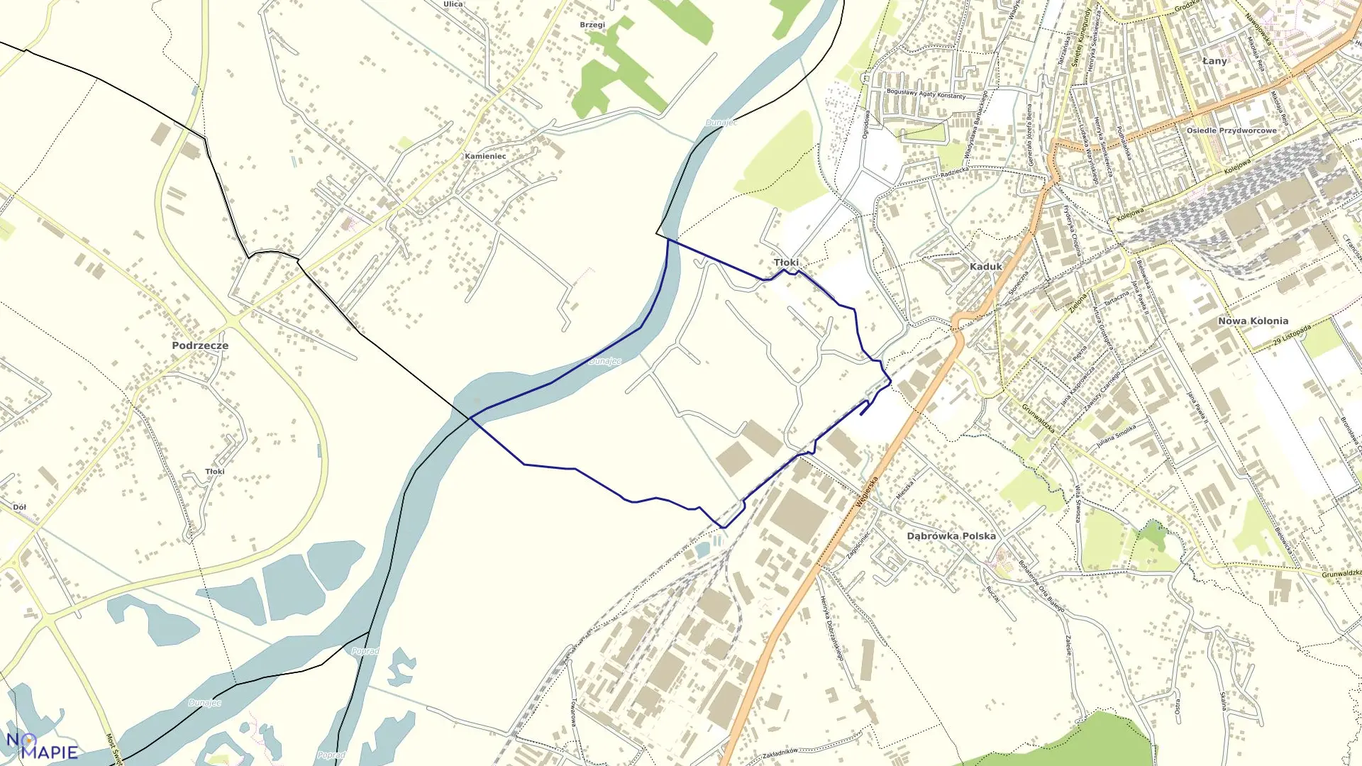 Mapa obrębu 112 w mieście Nowy Sącz